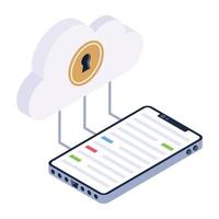 Secure Cloud Mobile vector