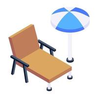 Sunbed and Beach bed vector