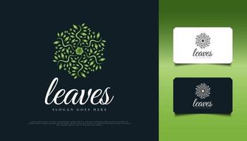Circular Green Leaf Logo Design, Suitable for Spa, Beauty, Florists, Resort, or Cosmetic Product Identity