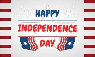 USA Independence day with text and star sketch vector