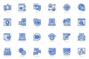 Social network web flat line icon vector