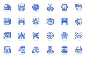 Virtual reality web flat line icon vector