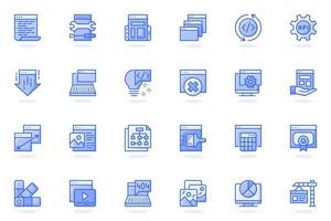 Web development flat line icon vector