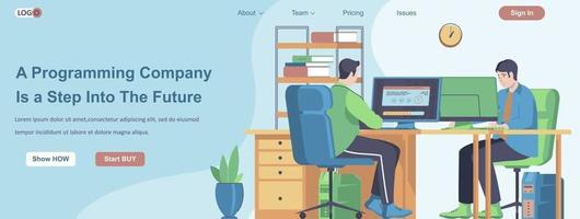 Programming Company Is a Step Into The Future web banner concept vector