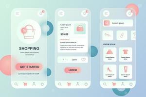 Mobile shopping neumorphic elements kit for mobile app vector