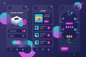 Online casino glassmorphic elements kit for mobile app