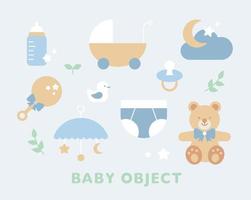 Cute icons for babies. flat design style minimal vector illustration.