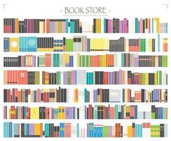 A bookshelf full of books. vector