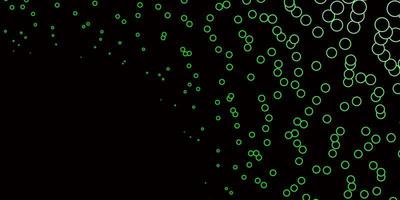 Dark Green vector texture with circles.