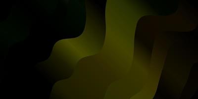 Dark Green, Yellow vector background with bent lines.