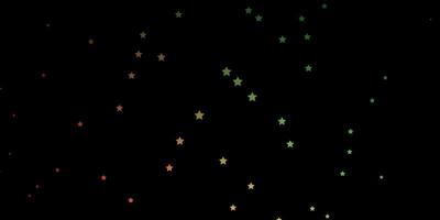 Dark Green, Red vector pattern with abstract stars.