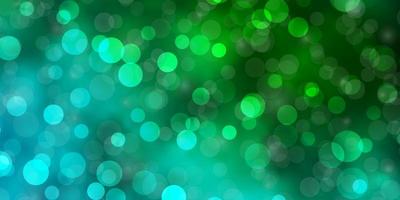 Light Green vector background with circles.