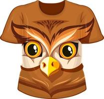 Front of t-shirt with owl face pattern vector