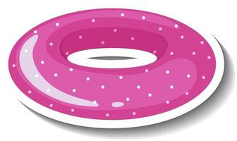 A sticker template with pink dotted swimming ring vector