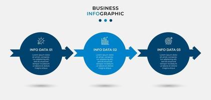 Plantilla mínima de infografías de negocios. línea de tiempo con 6 pasos, opciones e iconos de marketing. Infografía lineal de vector con dos elementos conectados en círculo. se puede utilizar para presentaciones. vector eps10