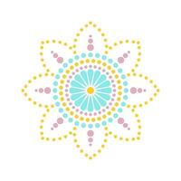 Dot painting mandalas. Aboriginal style of dot painting and power of mandala. Decorative flower vector
