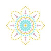 mandalas de pintura de puntos. estilo aborigen de la pintura de puntos y poder del mandala. flor decorativa vector