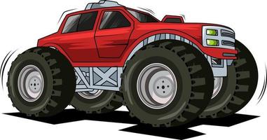 red monster truck vector