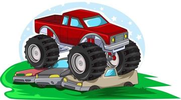 the red devil monster truck vector