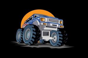 coche de ilustración de camión monstruo vector