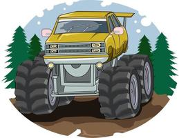 red monster truck vector