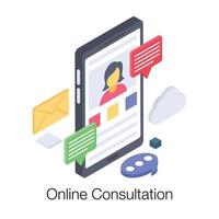 conceptos de consulta online vector
