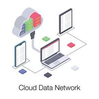 red de datos en la nube vector