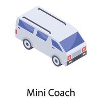 mini autocar de transporte vector