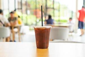 Iced Americano coffee in cafe restaurant photo