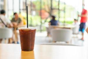 Iced Americano coffee in cafe restaurant