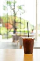 Iced Americano coffee in cafe restaurant