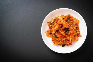 Kimchi cabbage on plate photo