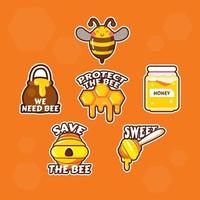 pegatina de protección de abejas vector