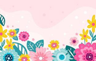 Blooming Flower Colorful Doodle Background vector