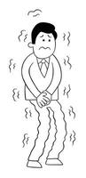 Cartoon Businessman Shaking With Fear Vector Illustration