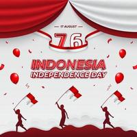 Indonesia's independence day square background template vector