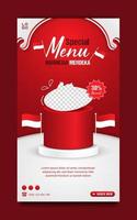 Indonesia's independence day food menu promotion social media story template vector