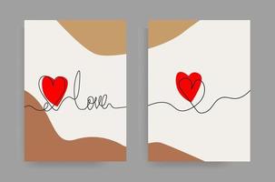 Vector image one line stroke love