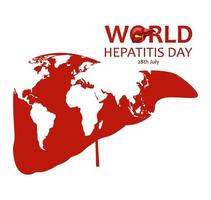 World Hepatitis Day illustration, 28th July, vector image