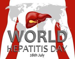 World Hepatitis Day illustration, 28th July, vector image