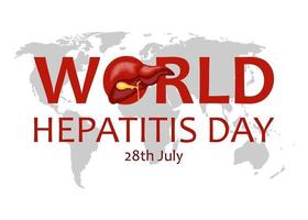 World Hepatitis Day illustration, 28th July, vector image