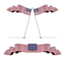 editable vector image of american flag