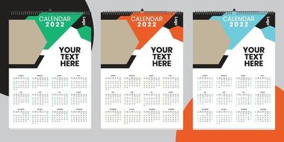 Single wall calendar 2022 template design with vector. Planner diary with Place for Photo. vector