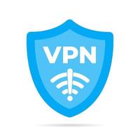 Wireless shield VPN wifi icon sign flat design vector illustration.