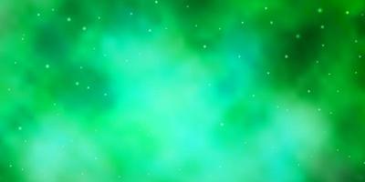 Light Green vector template with neon stars.