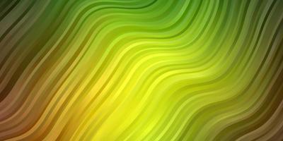 Dark Green, Yellow vector background with bent lines.