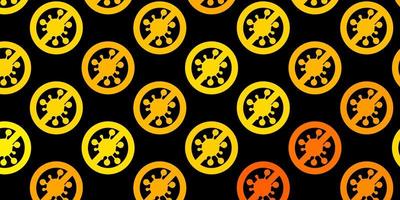 Dark Yellow vector texture with disease symbols.
