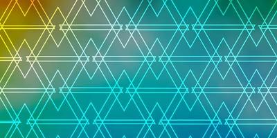 Light Blue, Yellow vector template with lines, triangles.