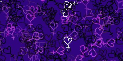 Light Purple vector background with woman symbols.