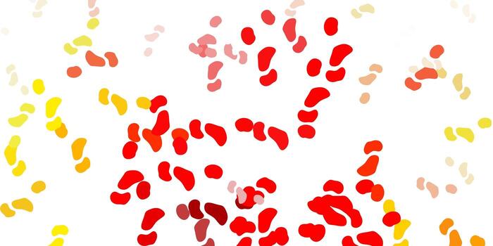 Light red, yellow vector texture with memphis shapes.